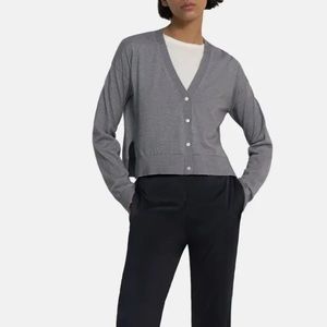 NWT Theory Hanelee Cotton Cropped Cardigan Sweater